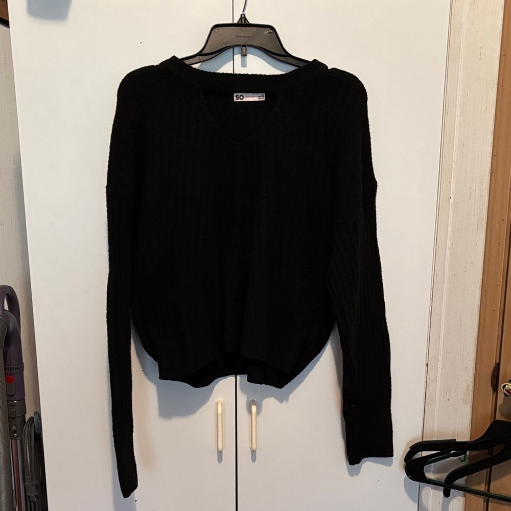 SO Black V-Neck Sweater